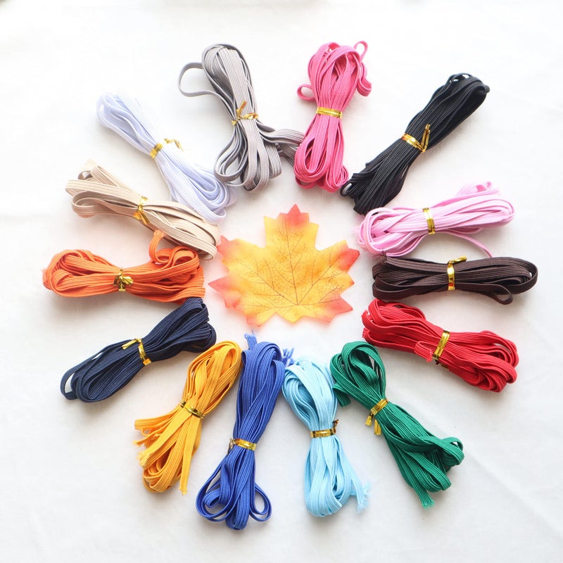 Phinicco Elastic Bands Phinicco 16 Colors 52 Yards 1/4 Inch Elastic for Sewing Masks, Headbands, Hair Bands, Shorts Waist, Shoe Laces, Wigs, Bracelets, Crafts DIY Projects(16 Colors 3m per Color) - Image 4